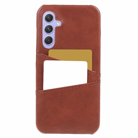 För Samsung Galaxy S23 Fe phone case Pu-läderbelagd PC- cover med 2 kortplatser