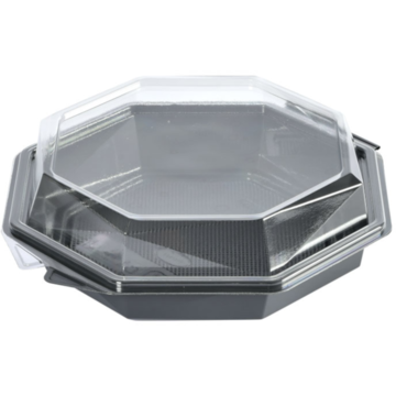 Salatboks Sort 19x19x6 8-Kant