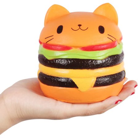4,5" Squishies Jumbo Slow Rising Kawaii Squishies Katt Hamburgare B