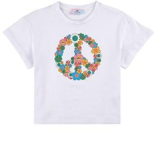 Monnalisa White Peace Logo T-Shirt 8 Years - Tops - 8 years - White
