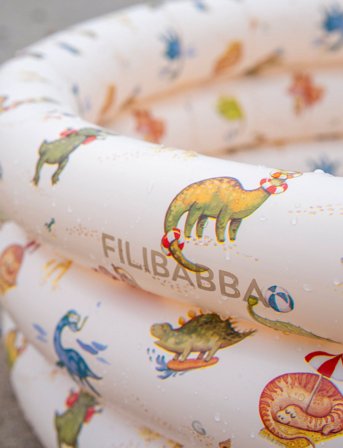 Filibabba Badebassin 150 Cm Alfie - Dino Beach - Cream - 150 CM