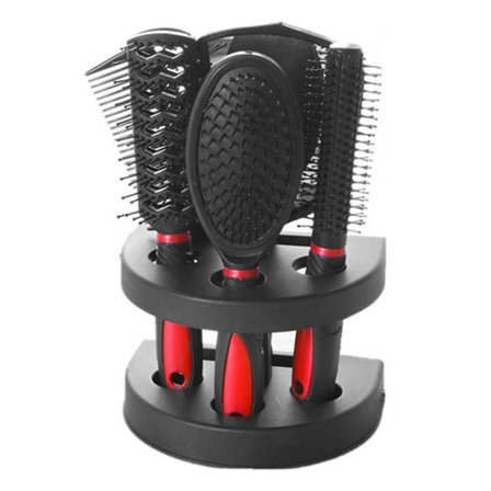 Sæt med 5 Kvinder Hårstyling Kam Bærbar Ergonomisk Hårpleje Massagebørste til Kvinder