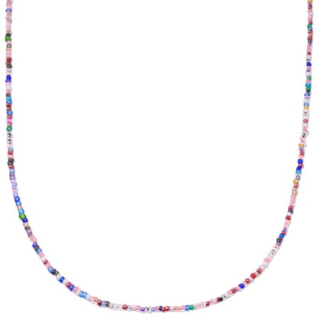Amalfi | Collar de cuentas de cristal multicolor rosa para hombres - Collares de cuentas