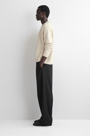 COS Men's Maglione Girocollo In Cotone in Bianco