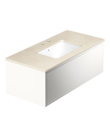 Gustavsberg Ducentic GB71DCVU10DHCC1200 Allaskaappi 100 cm, valkoinen/beige kivi, 2 hanareikää Valkoinen/beige kivi, Kylpyhuone