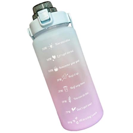 Purple Flip Top Lock Sportvattenflaska med 70 oz kapacitet och tidsmarkeringsspårning