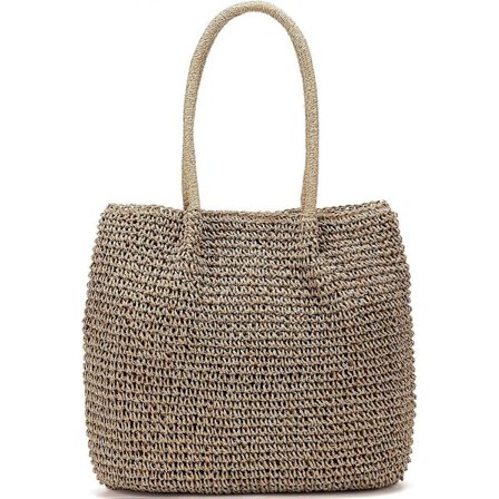 Stråväska Strandväska The Tote Bag för Kvinnor Weekendväskor Strand Axelväska Extra Stor Strand Raffia Väska Stråväskor