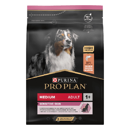 Purina Pro Plan - Adult Sensitive Skin Medium Tørrfôr for voksne hunder 3 kg - Hund - Hundefôr & hundemat - Tørrfôr for hund - ZOO.no