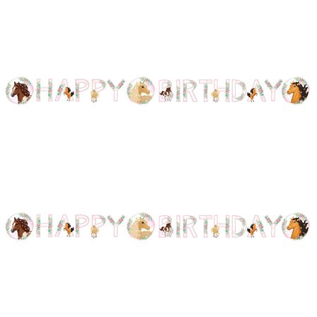 Happy Birthday Guirlande Smukke Heste