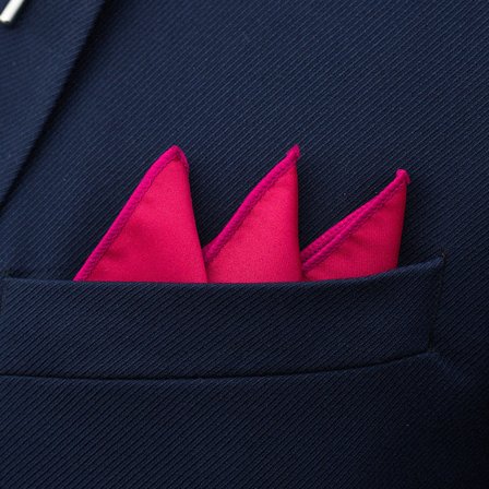 Batistă de buzunar roz țipător Basic pentru bărbați - Batiste de buzunar monocrome