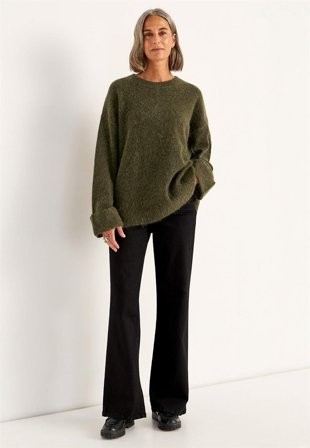 Cellbes of Sweden - Tröja Premium i mohair- och ullblandning - mörkgrön / melerad - för damer - 50/52