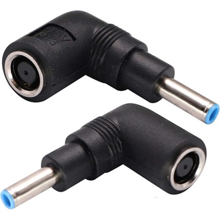 90 Graders Laptop Strømadapter 90 Graders DC 7,4 mm x 5,0 mm Hun til 4,5 mm x 3,0 mm Han Strømkonverter til Notebook Adapter Udskiftning (2-pak)