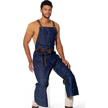 Sky Blue Pottery Forklæde - Fuld dækning Krydsryg, Holdbar Denim, Læderforstærkning og Stablede Split Ben - Justerbar til Mænd og Kvinder