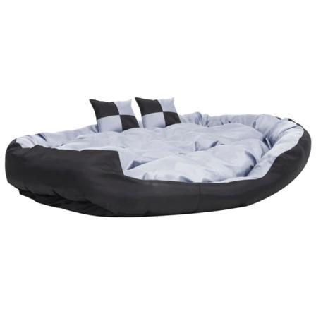 Vidaxl Vändbar Och Tvättbar Hundsäng Grå Och Svart 150 X 120 X 2 Grå