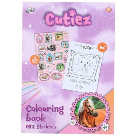 Färgläggningsbok A4 Cuties - Hundar och katter