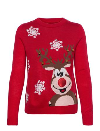 Onlxmas Bell L/S Pullover Ex Knt ONLY Red