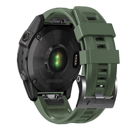 Silikonarmband för Garmin Tactix 7 Pro/Fenix 7X/Fenix 6X Pro, 26 mm, med svart spänne