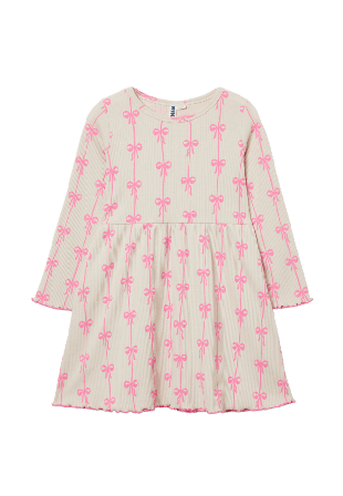 RIKIKI Ribbstickad klänning CHERRY Klänningar Rosa 86/92