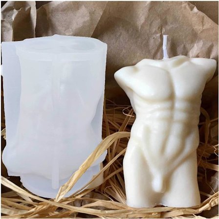 Mandlig krop formet stearinlys fremstillingssæt til voksne - silikoneforme til