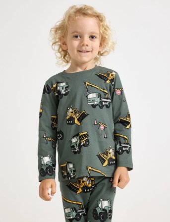 Lindex Top Ls Working Vehicles - Green - 92