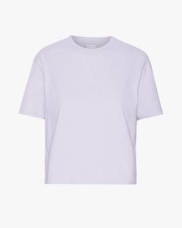 Organic Boxy Crop Tee - Soft Lavender XL