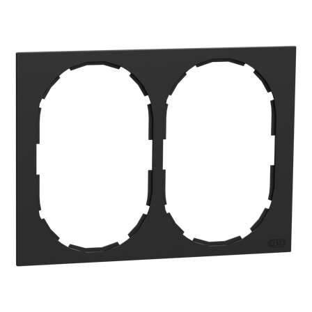 Elko EKO50011 Ram 2-roms, 2-veisuttak, kombinasjonsmontasje Svart, Strømbrytere & vegguttak