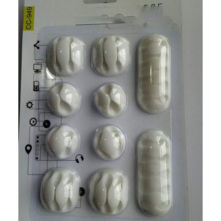 6 pakker (hvit) skrivebords datakabelhub oppbevaringskabel manager vinn