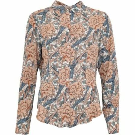 Costamani Costamani Skjorte, Silke Shirt, Flower Brun, Dame Bluser, Størrelse: XL