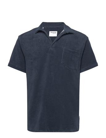 Slhrelax-Terry Ss Polo Ex Blue Selected Homme