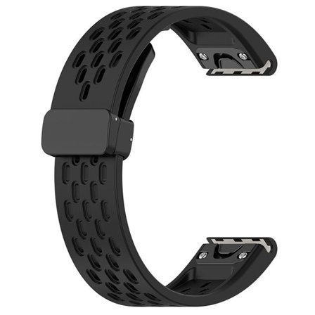 Silikonarmband till Garmin Fenix 5 / 6 / 7 / 8 20mm - Svart