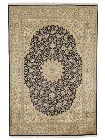 Kashmir Pure Silk Rug Oriental Brown/Orange (Silk, India)