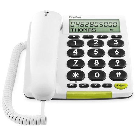 Doro PhoneEasy 312cs-telefon med store knapper, hvit
