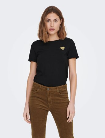 ONLY Onlkita S/S Top Noos - Black - S