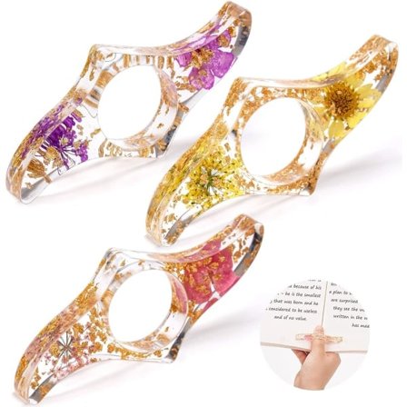 Kirjanmerkki kukan terälehden muotoinen - Kirjanpidike kuivatusta kukkaepoksista - Käsintehty epoksipidike Helppo kirjanavaaja Kirjanmerkit Kirja