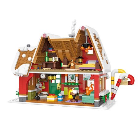 God Jul Jul Hus Byggklossar Gör-det-själv Docka Hus Nyttår Tomten Barn gåvor