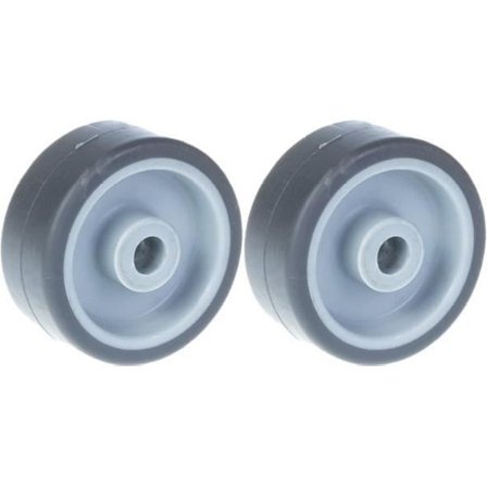 Hjul - 50 mm - Grå gummi - Plastcentrum - Kapacitet 80 kg - Paket med 2