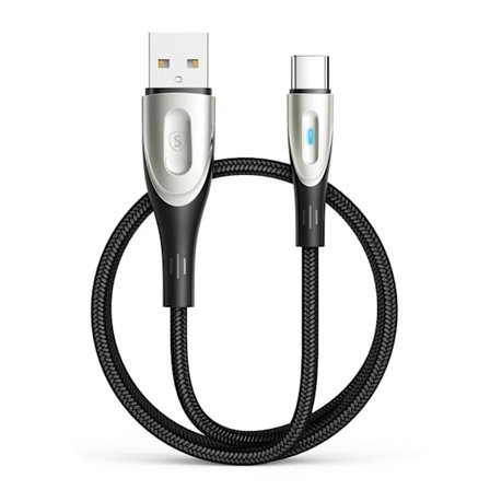SiGN USB till USB-C Kabel, 2m, 3A - Svart