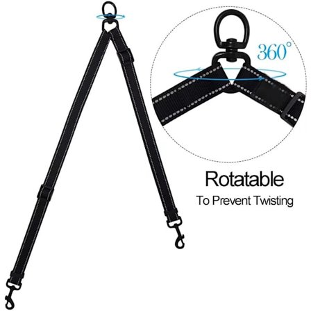 Hundkoppel, dubbelkoppel, justerbart hundkoppel, koppel, axel