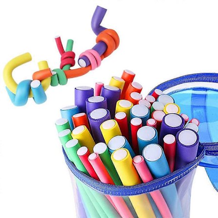 Hair Curlers Flex Rods 42 Pieces in 7 Sizes No Heat Foam Overnight for Short Long Hair