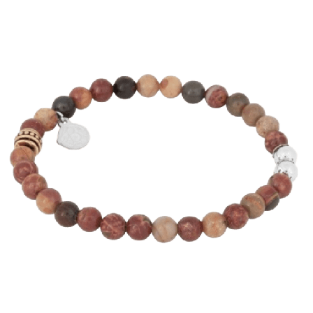 by BILLGREN Bonny Beaded Bracelet Red Accessoarer Herr Röd 19 cm