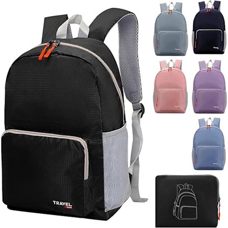 20-35L Letvægts Foldbar Rygsæk, Studenter Rygsæk, Lille Vandafvisende Holdbar Stabelbar Dagstursrygsæk til Kvinder Mænd Udendørs Camping Rejser 