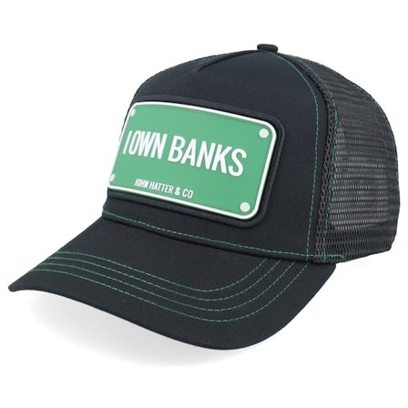 John Hatter & Co - Negro trucker Gorra - I Own Banks Black A-frame Trucker @ Hatstore