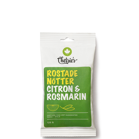 Chelsie s Organic Gourmet Prod Ristede Nøtter Sitron og Rosmarin 125 g