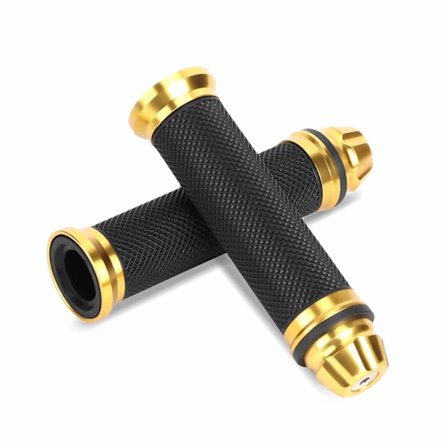 Universal motorsykkel styrehåndtak CNC aluminium gummi (gull)