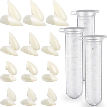 12 par vampyr tænder kostume 4 størrelser hugtænder falske tænder med 2 tænder pellets til cosplay fest rekvisitter halloween fest hugtænder 