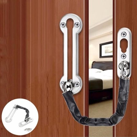 Sikkerhedsdørkæde i rustfrit stål - dørkæde tyverisikring lås