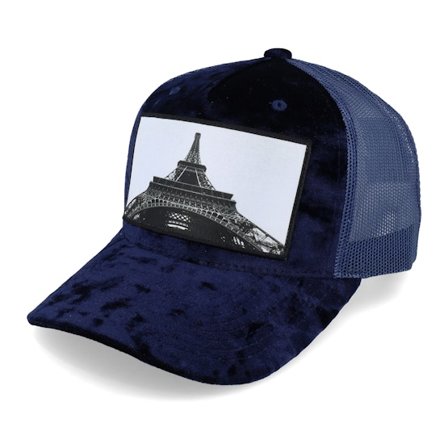 Calza Pennello - Ble trucker Czapka Z Daszkiem - Eiffel Tower Velvet Navy A-frame Trucker @ Hatstore