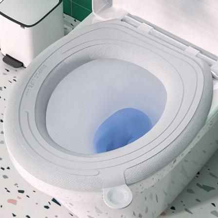 2 stk Toalettsetetrekk Matte Vaskbar Toalettlokk Pad Gray O-shaped