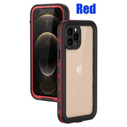 IP68 Vattentät För IPhone 15 14 13 12 11 Pro Max XS Max XR 7 8 Case RedPepper Clear Cover Dykning Undervatten Simma Utomhussport Red i-Phone 12 Pro 
