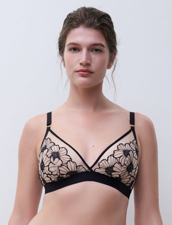 CHANTELLE Lush Wirefree Triangle Bra - Black - S
